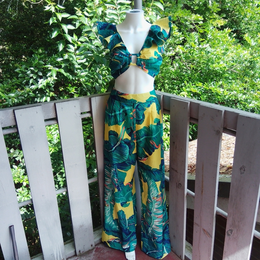Floral Tropical Pants Set